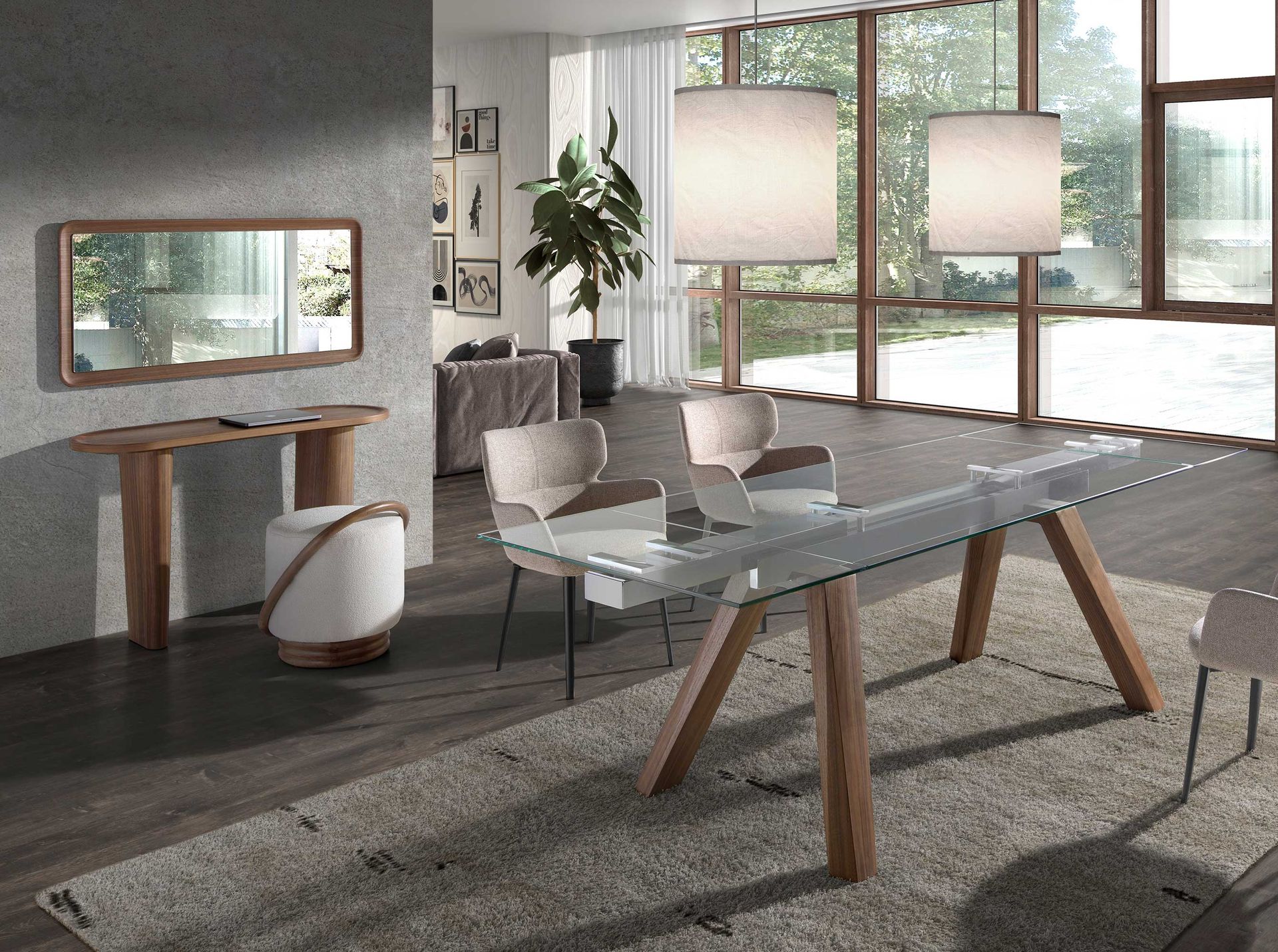 Espejo pared rectangular nogal Espejo pared rectangular nogal