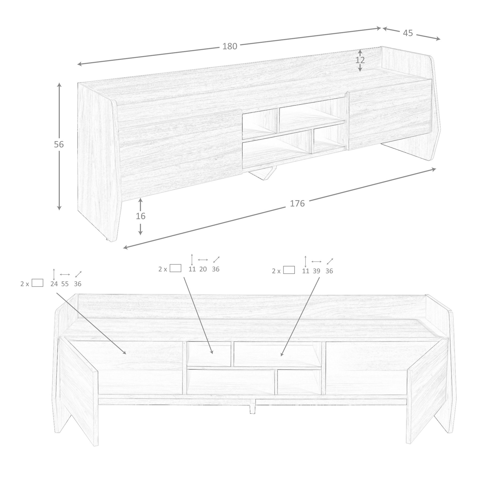Mueble TV nogal Mueble TV nogal