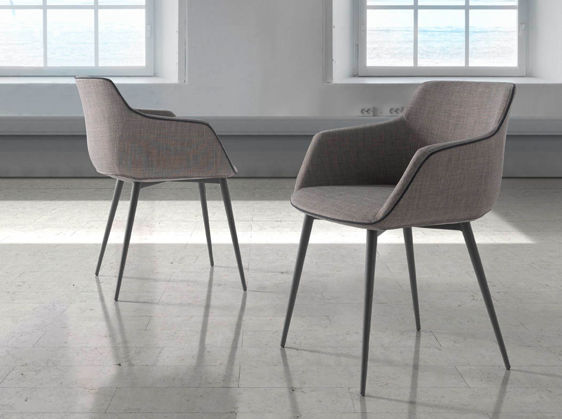 Silla tela gris oscuro Silla tela gris oscuro