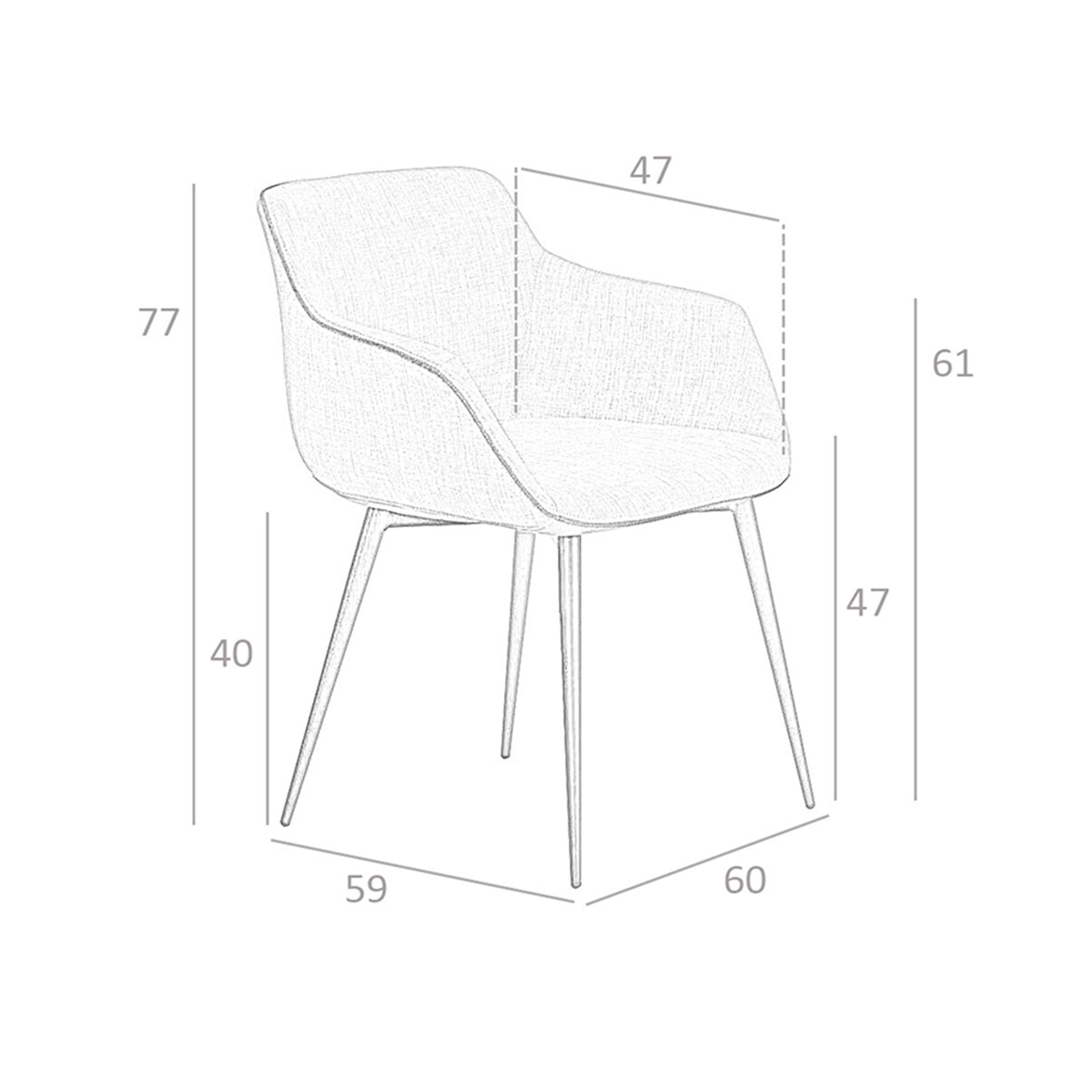Silla tela gris oscuro Silla tela gris oscuro