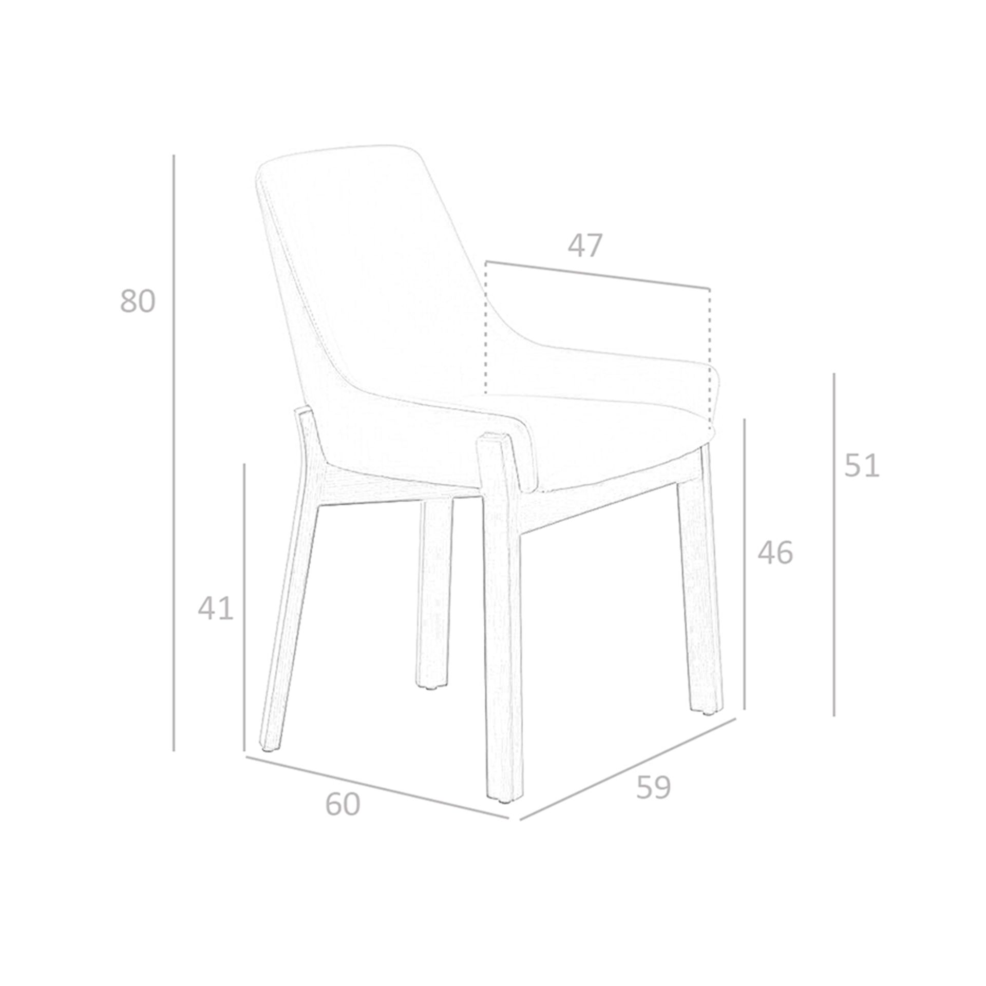 Silla polipiel visón oscuro Silla polipiel visón oscuro