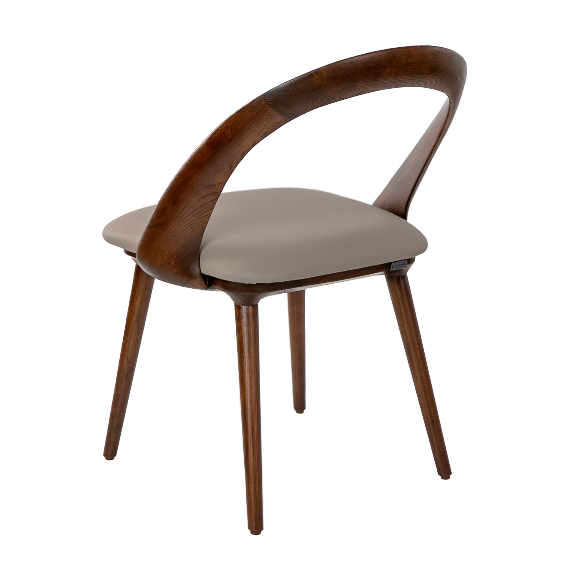 Silla nogal y polipiel visón Silla nogal y polipiel visón