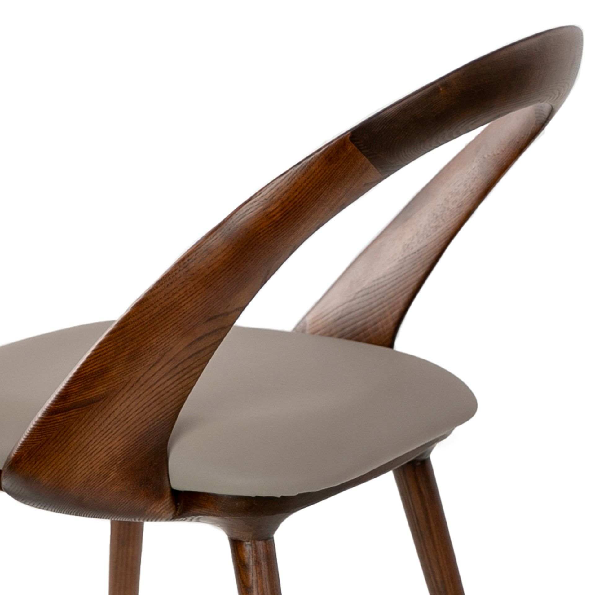 Silla nogal y polipiel visón Silla nogal y polipiel visón