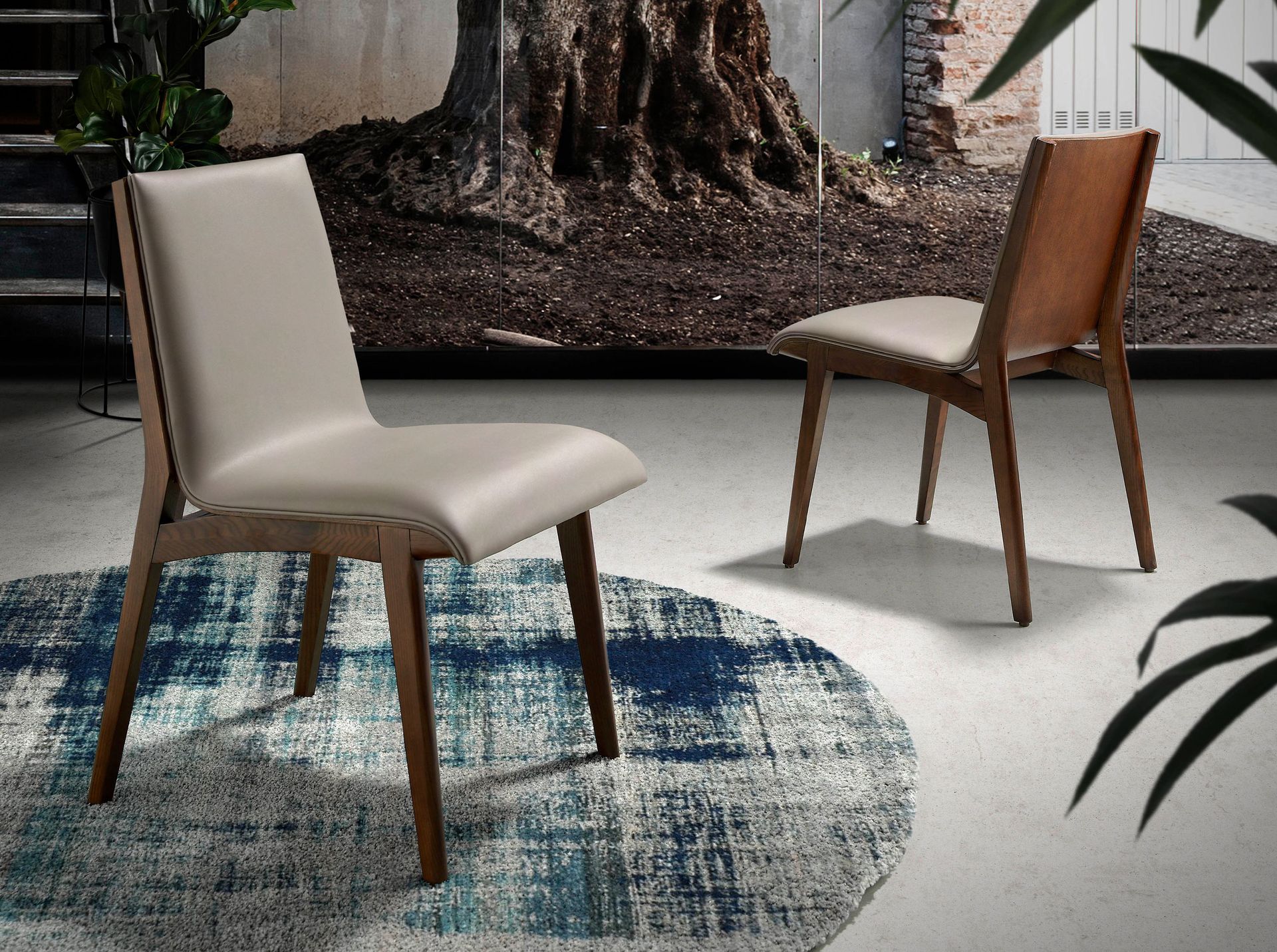 Silla polipiel visón oscuro Silla polipiel visón oscuro