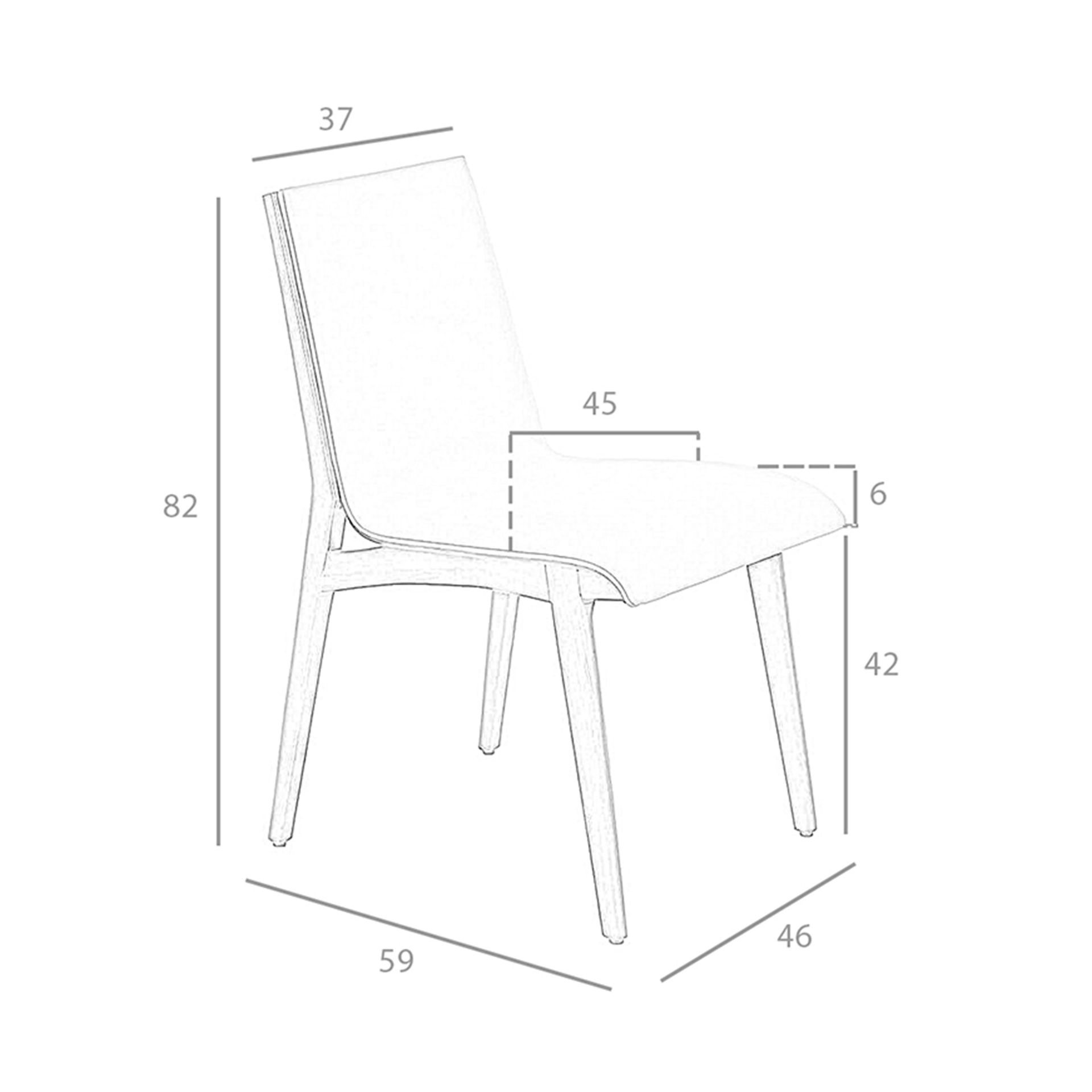 Silla polipiel visón oscuro Silla polipiel visón oscuro