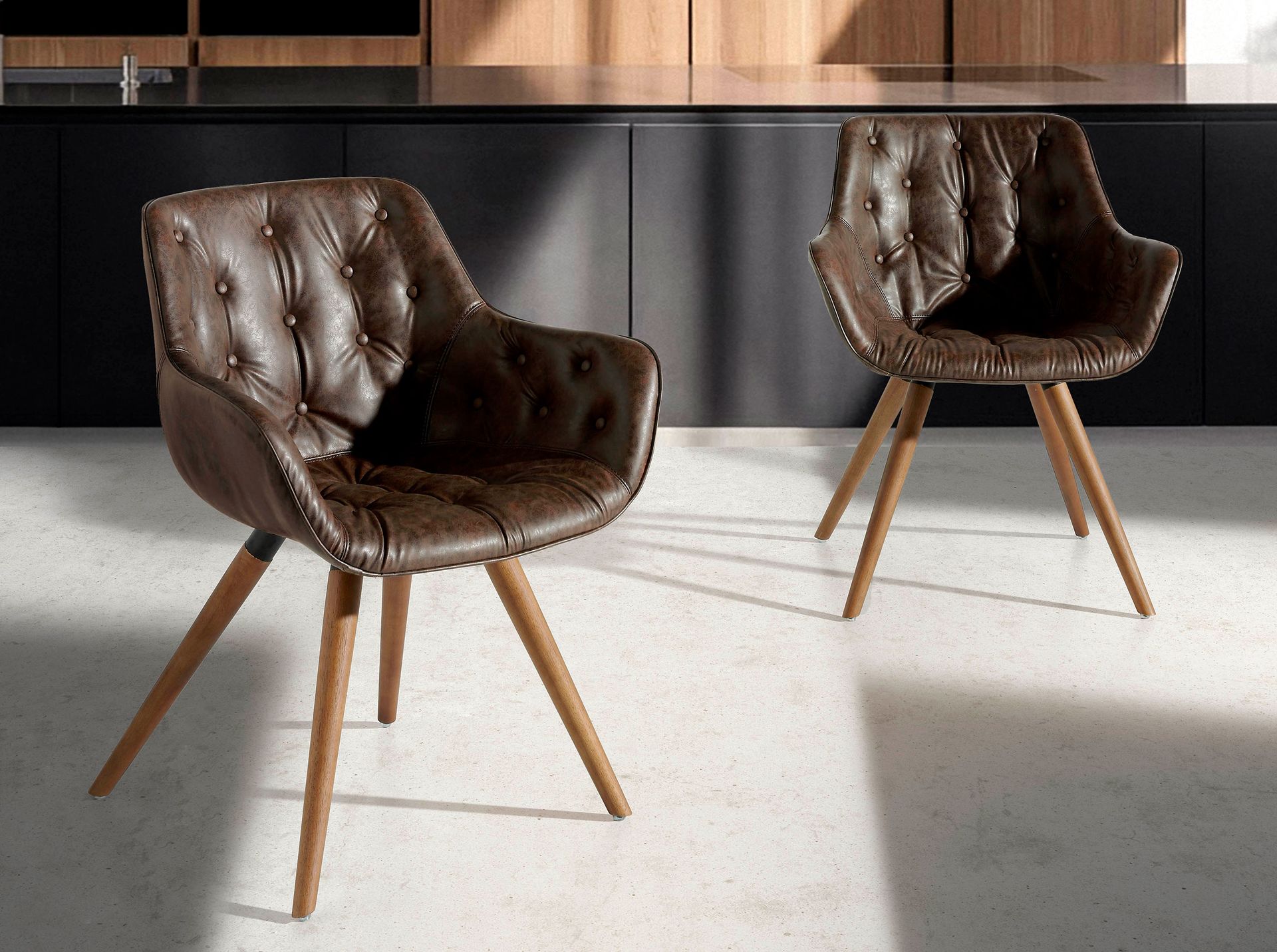 Silla polipiel marrón chocolate Silla polipiel marrón chocolate