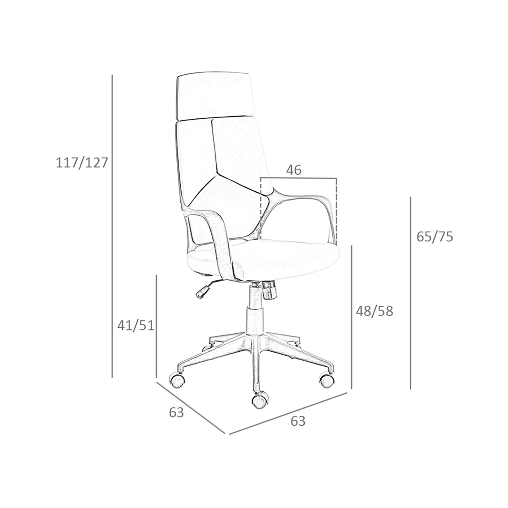 Silla oficina giratoria tela gris claro y pvc negro Silla oficina giratoria tela gris claro y pvc negro