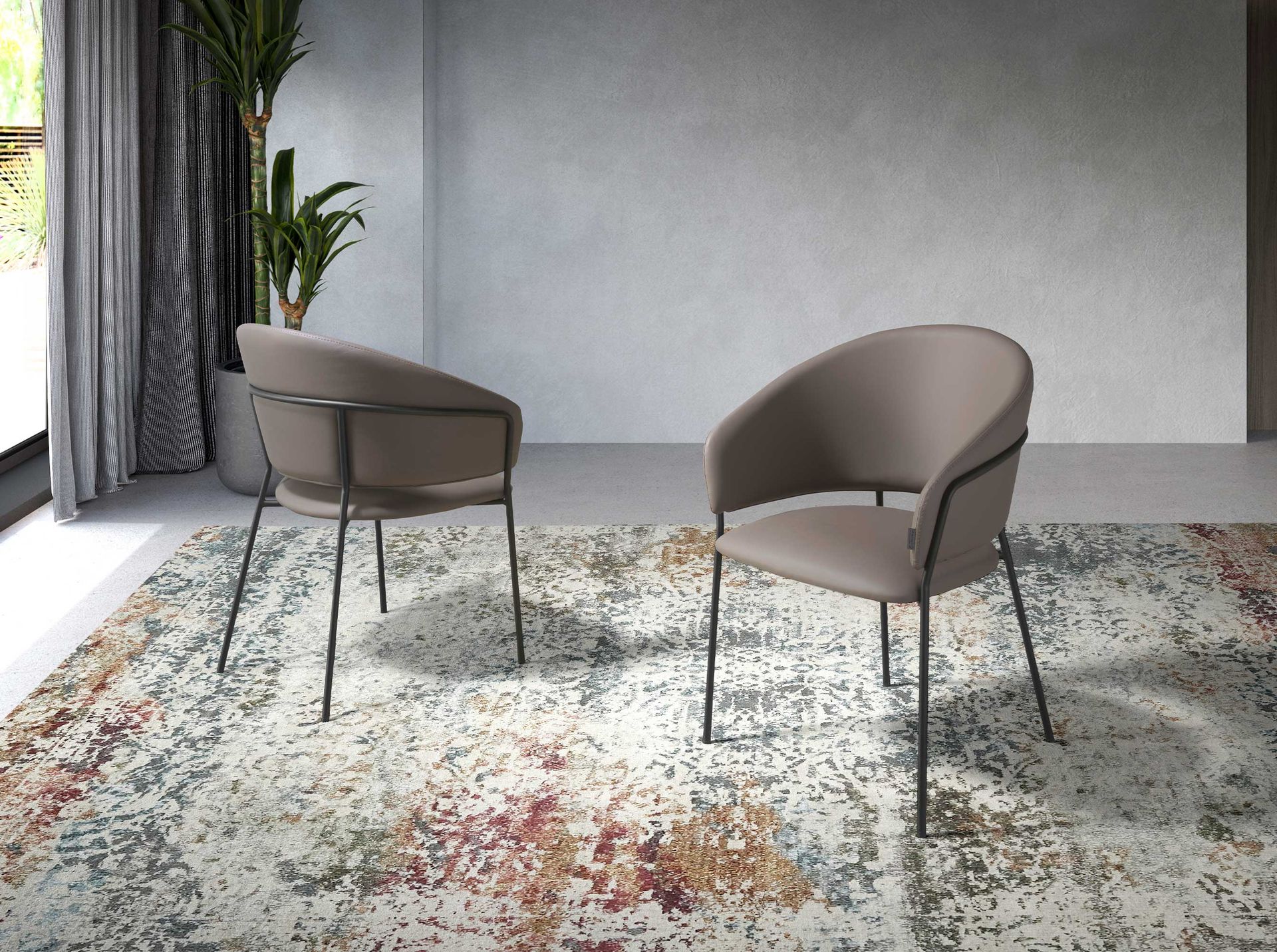 Silla polipiel visón oscuro Silla polipiel visón oscuro