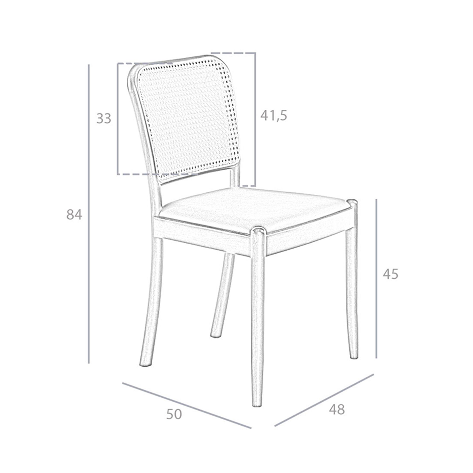 Silla rattan y polipiel negro Silla rattan y polipiel negro