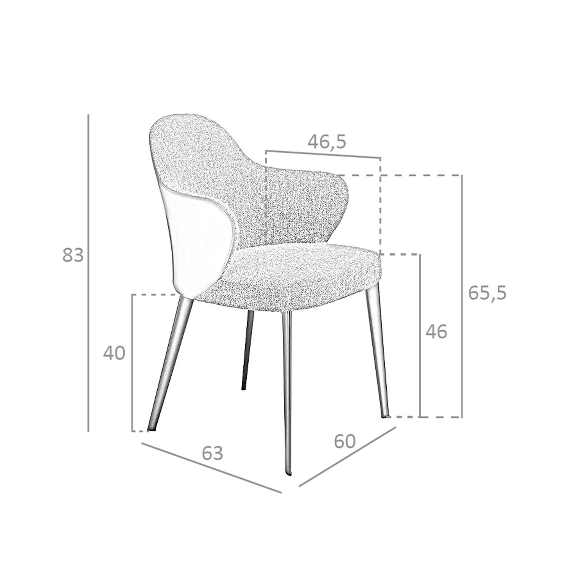 Silla tela y polipiel gris oscuro Silla tela y polipiel gris oscuro