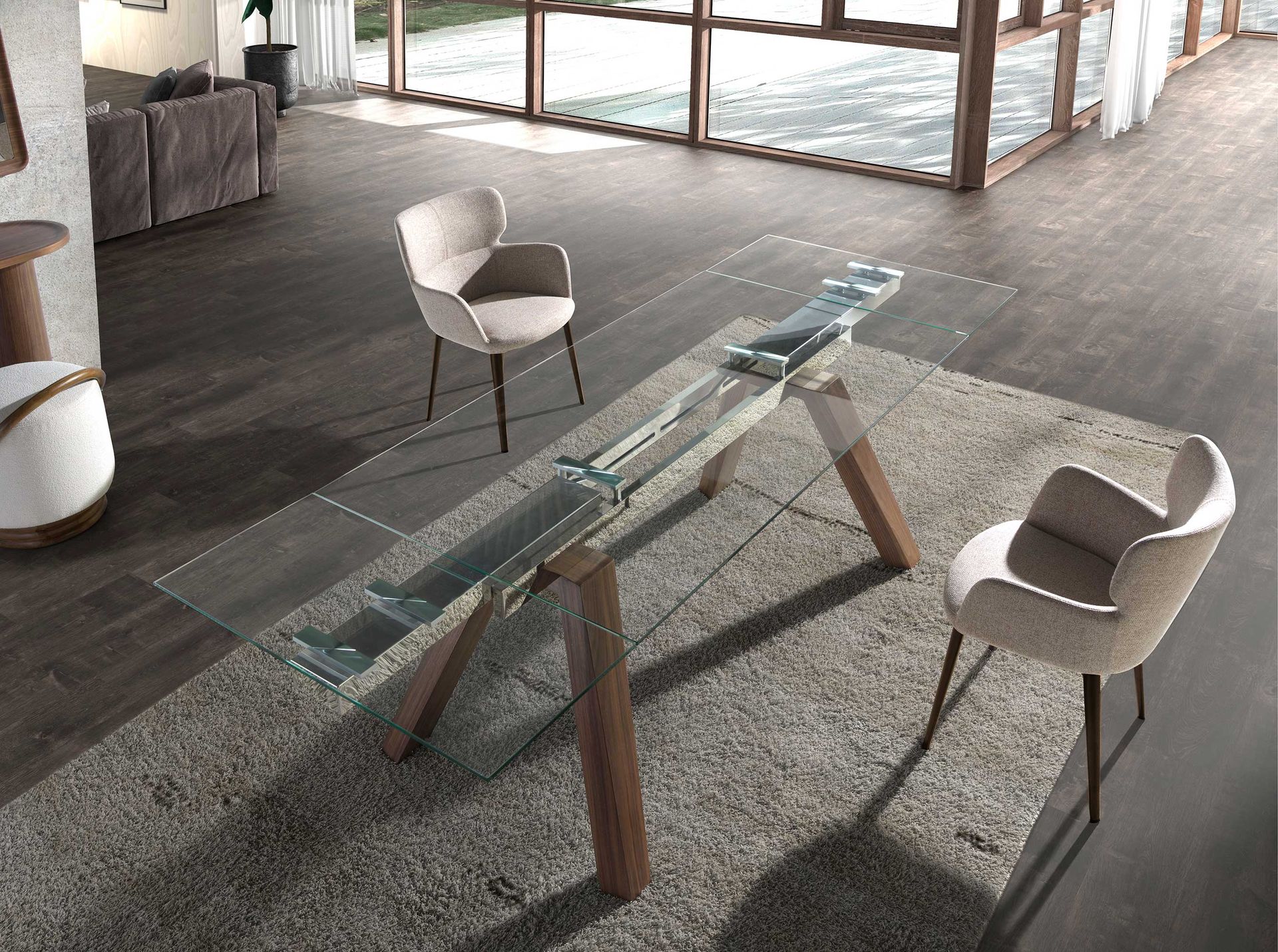 Silla tela marrón jaspeada Silla tela marrón jaspeada