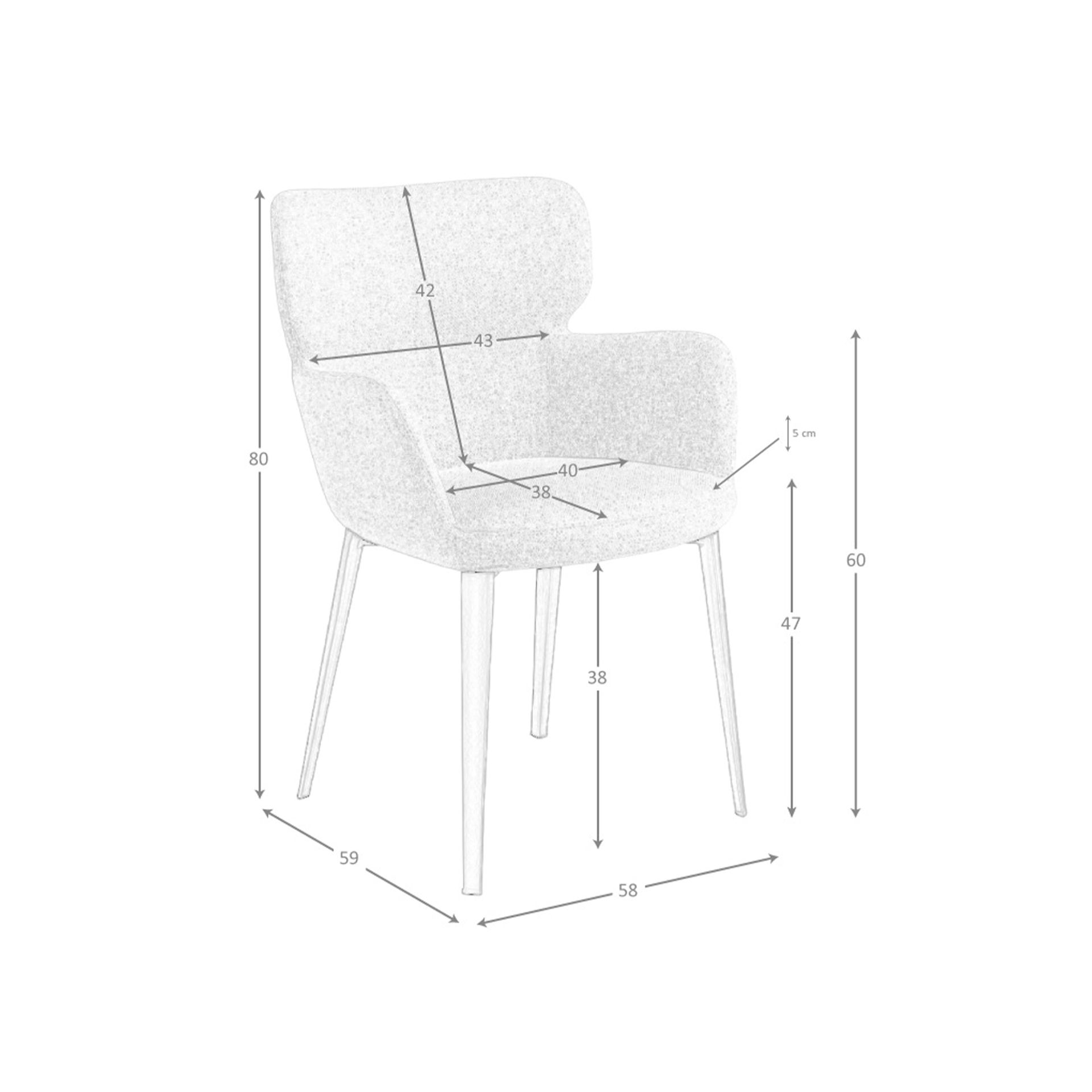 Silla tela marrón jaspeada Silla tela marrón jaspeada