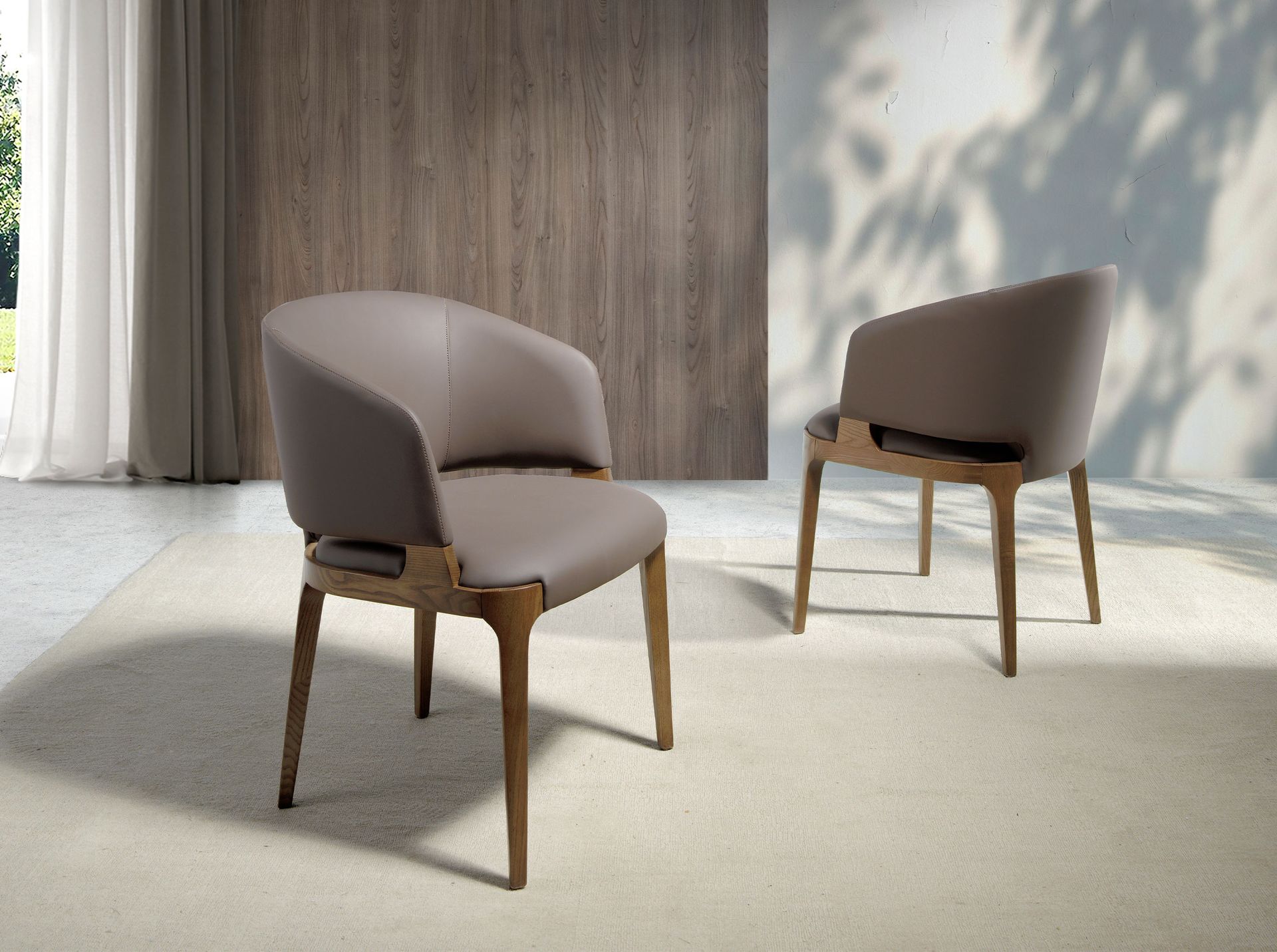 Silla polipiel visón oscuro Silla polipiel visón oscuro