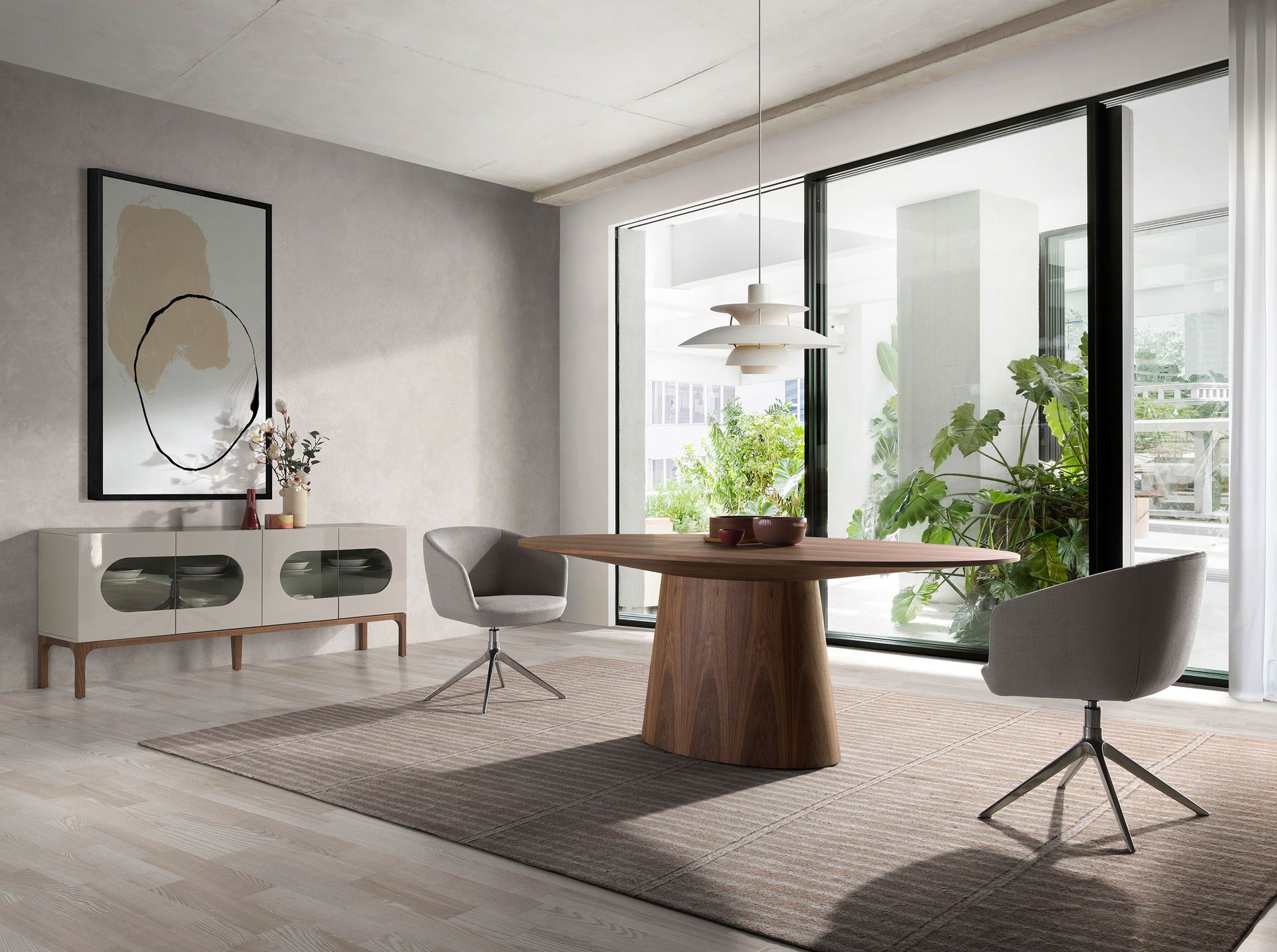 Silla giratoria tela gris claro Silla giratoria tela gris claro