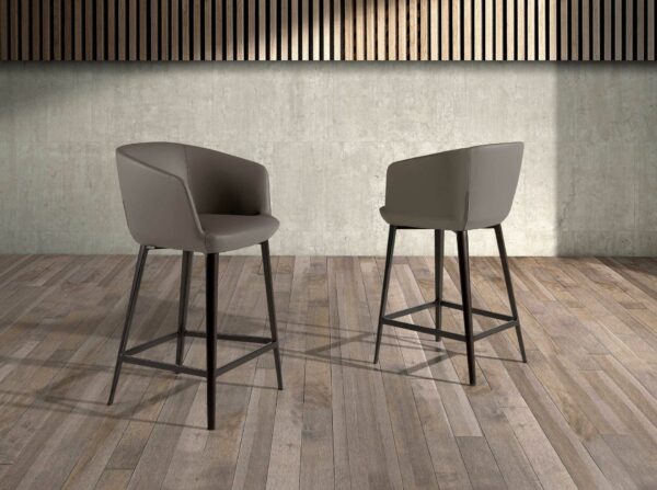 Taburete polipiel gris taupe