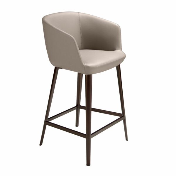 Taburete polipiel gris taupe