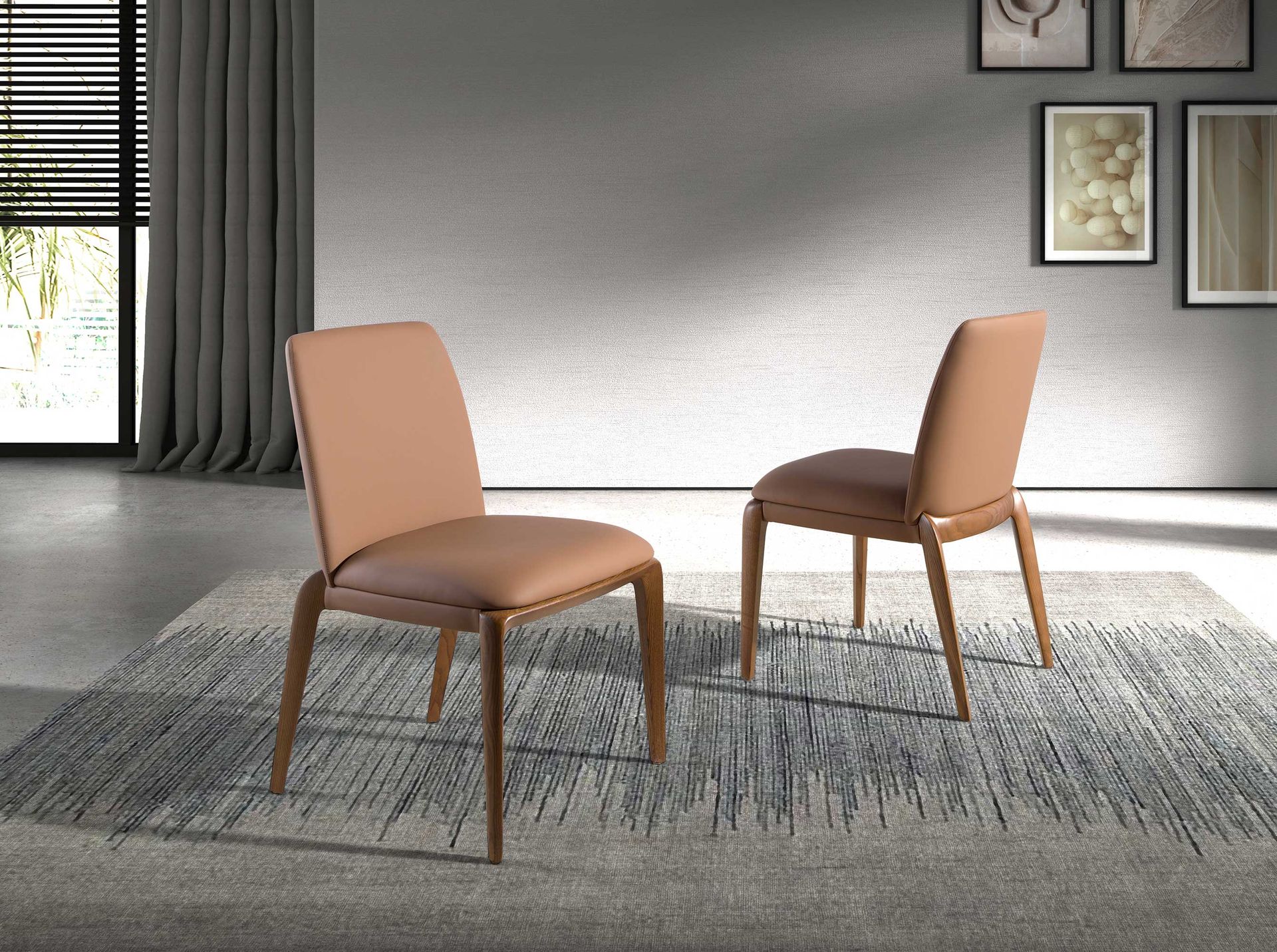 Silla polipiel marrón Silla polipiel marrón