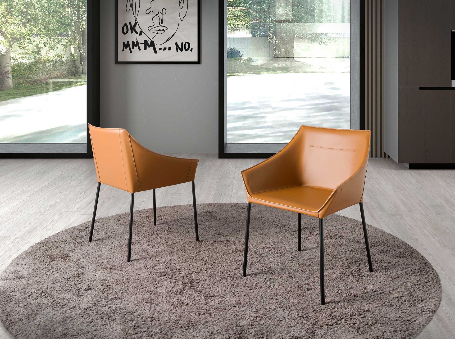 Silla polipiel marrón Silla polipiel marrón