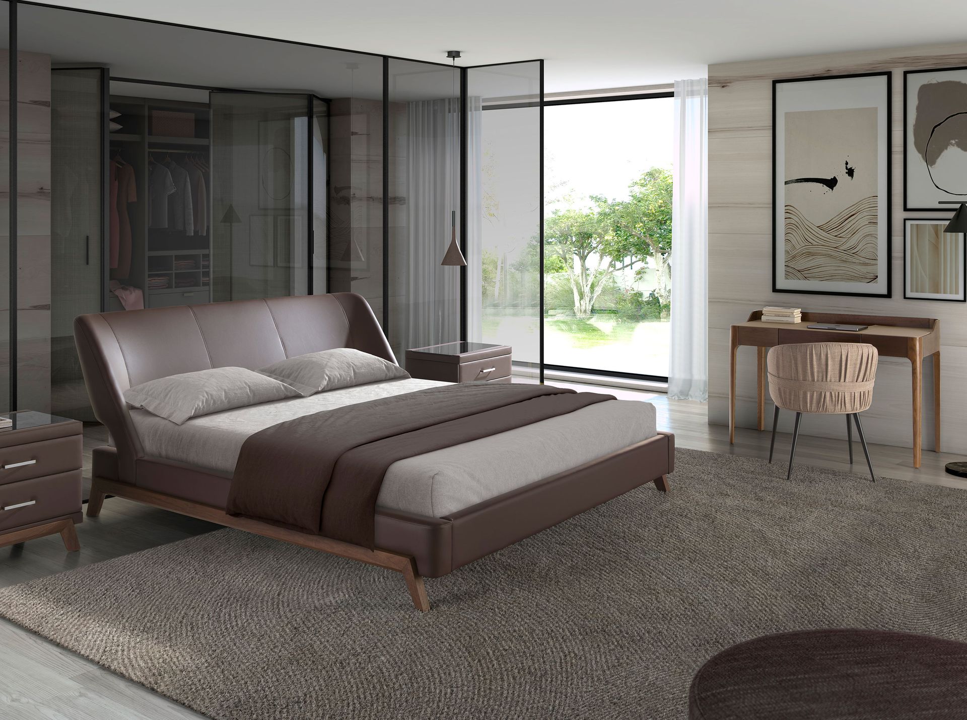 Silla tela marrón Silla tela marrón