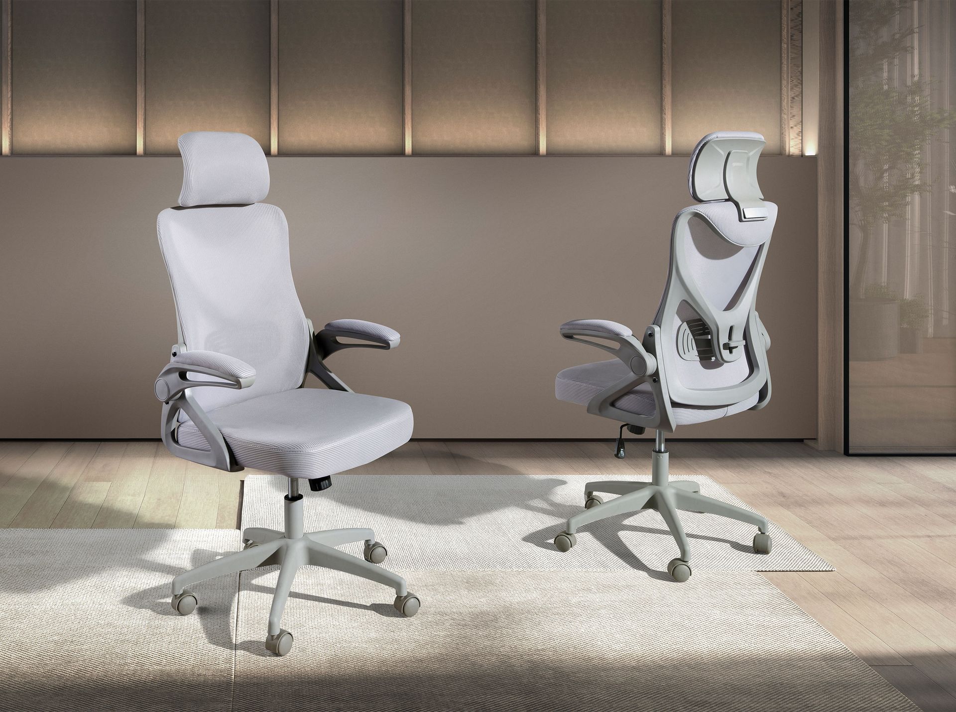 Silla oficina giratoria tela gris Silla oficina giratoria tela gris