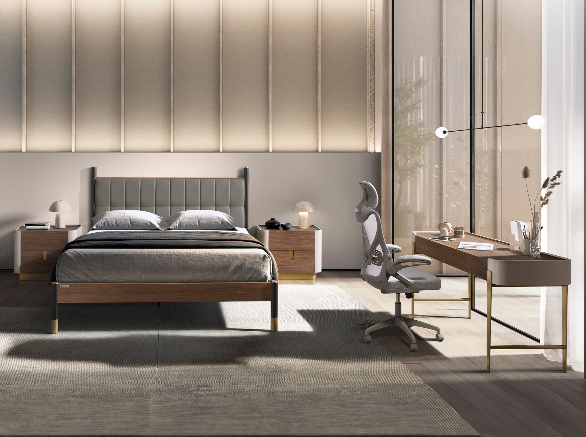 Silla oficina giratoria tela gris Silla oficina giratoria tela gris