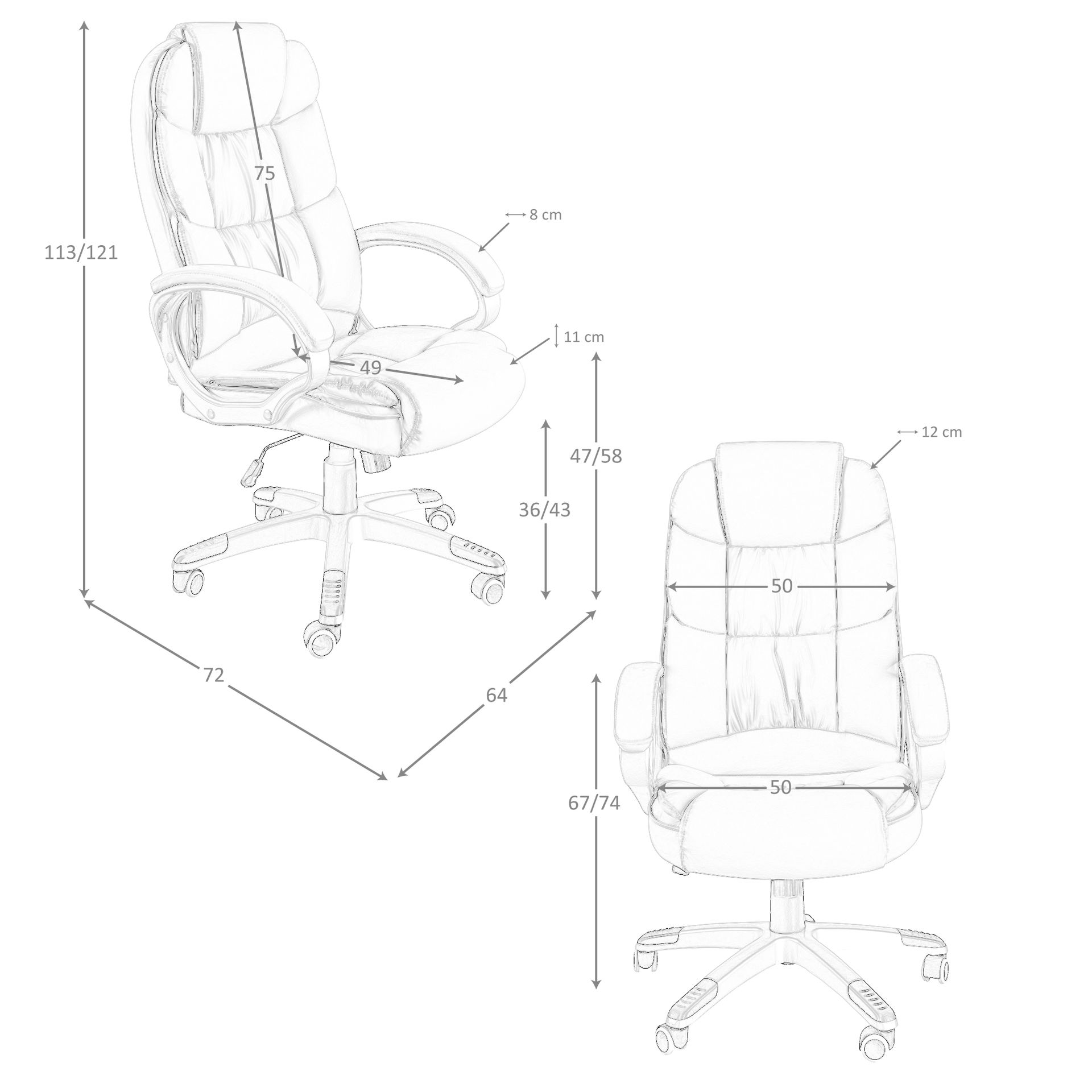 Silla oficina giratoria polipiel gris Silla oficina giratoria polipiel gris