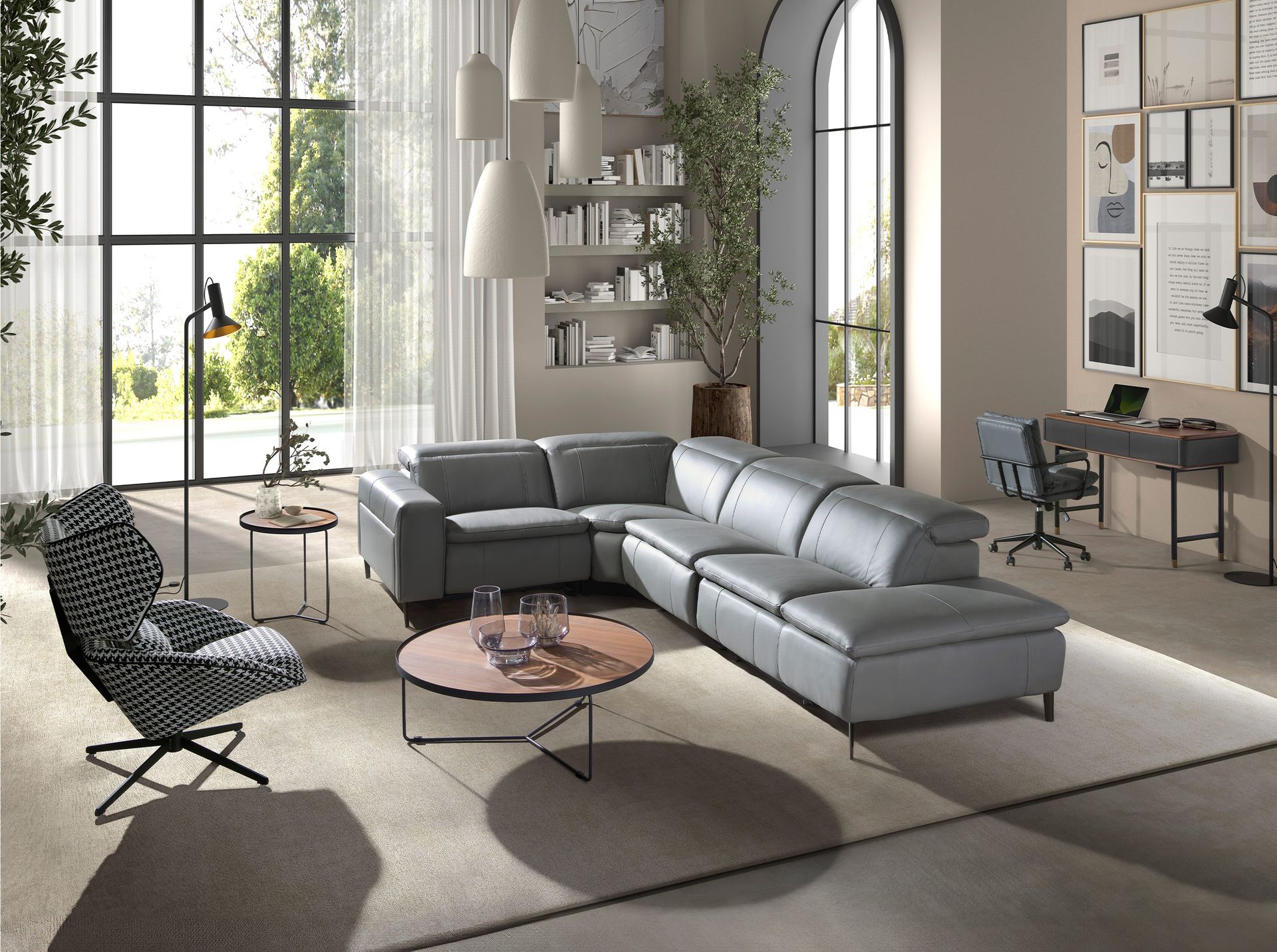 Silla oficina giratoria tela gris Silla oficina giratoria tela gris