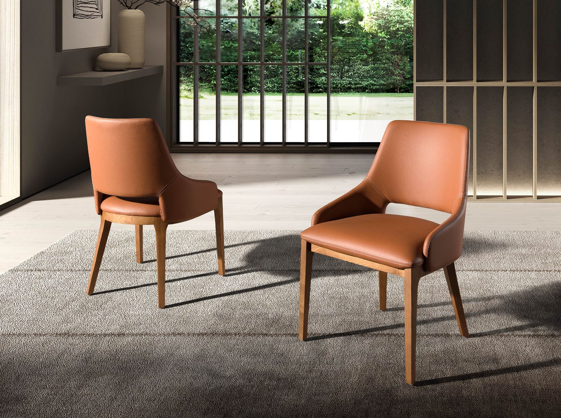 Silla polipiel marrón Silla polipiel marrón