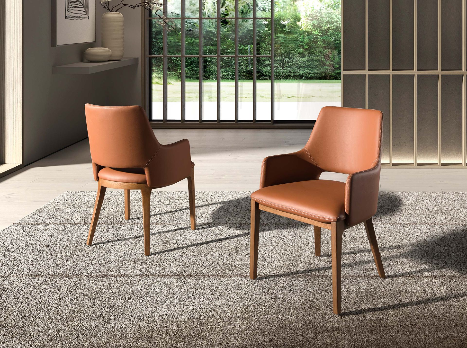 Silla polipiel marrón Silla polipiel marrón