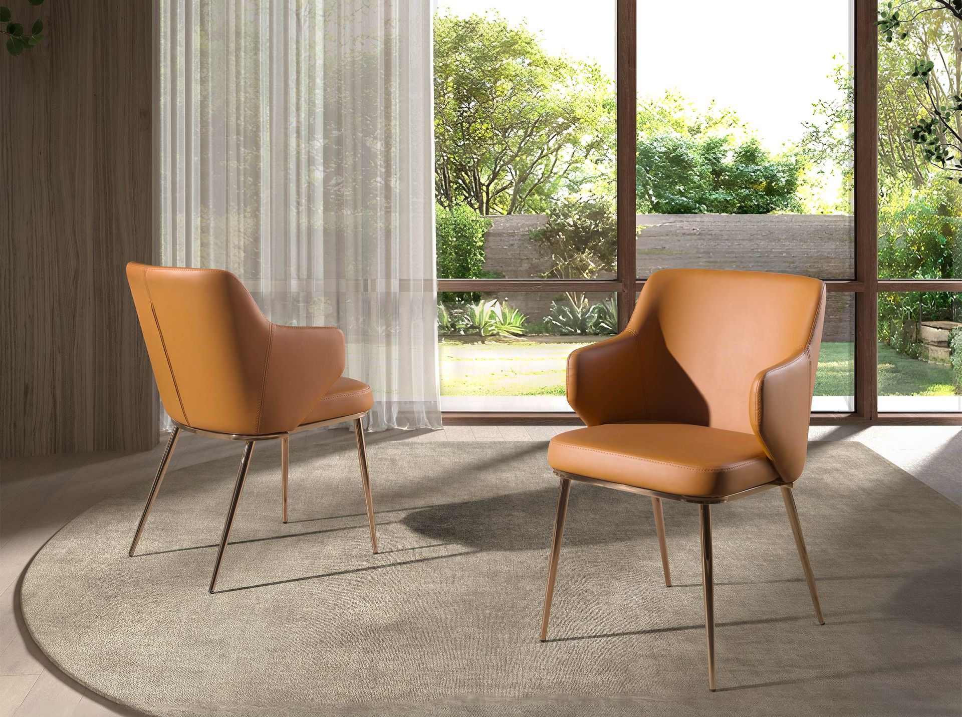 Silla polipiel marrón Silla polipiel marrón