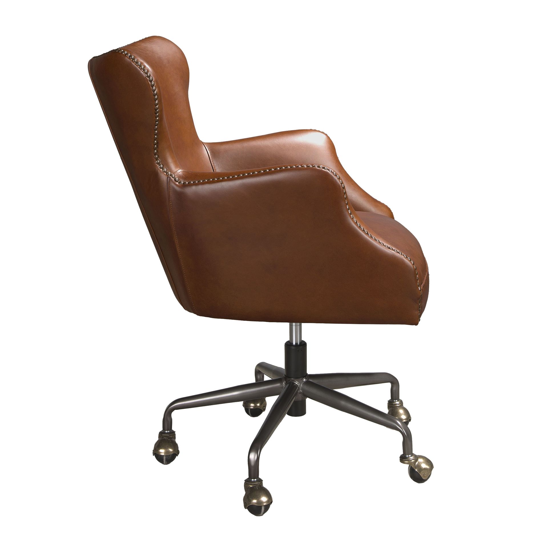 Sillón giratorio piel marrón oscuro Sillón giratorio piel marrón oscuro