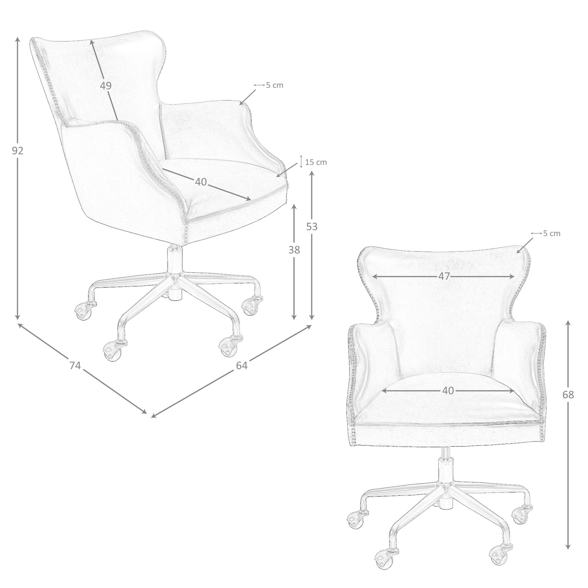 Sillón giratorio piel marrón oscuro Sillón giratorio piel marrón oscuro