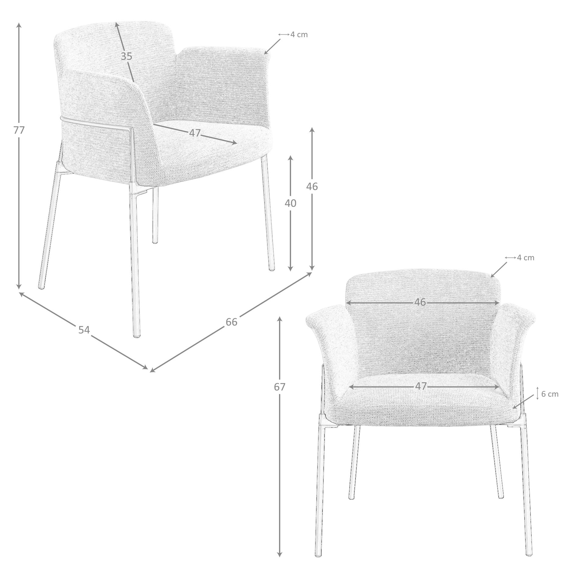 Silla tela gris Silla tela gris