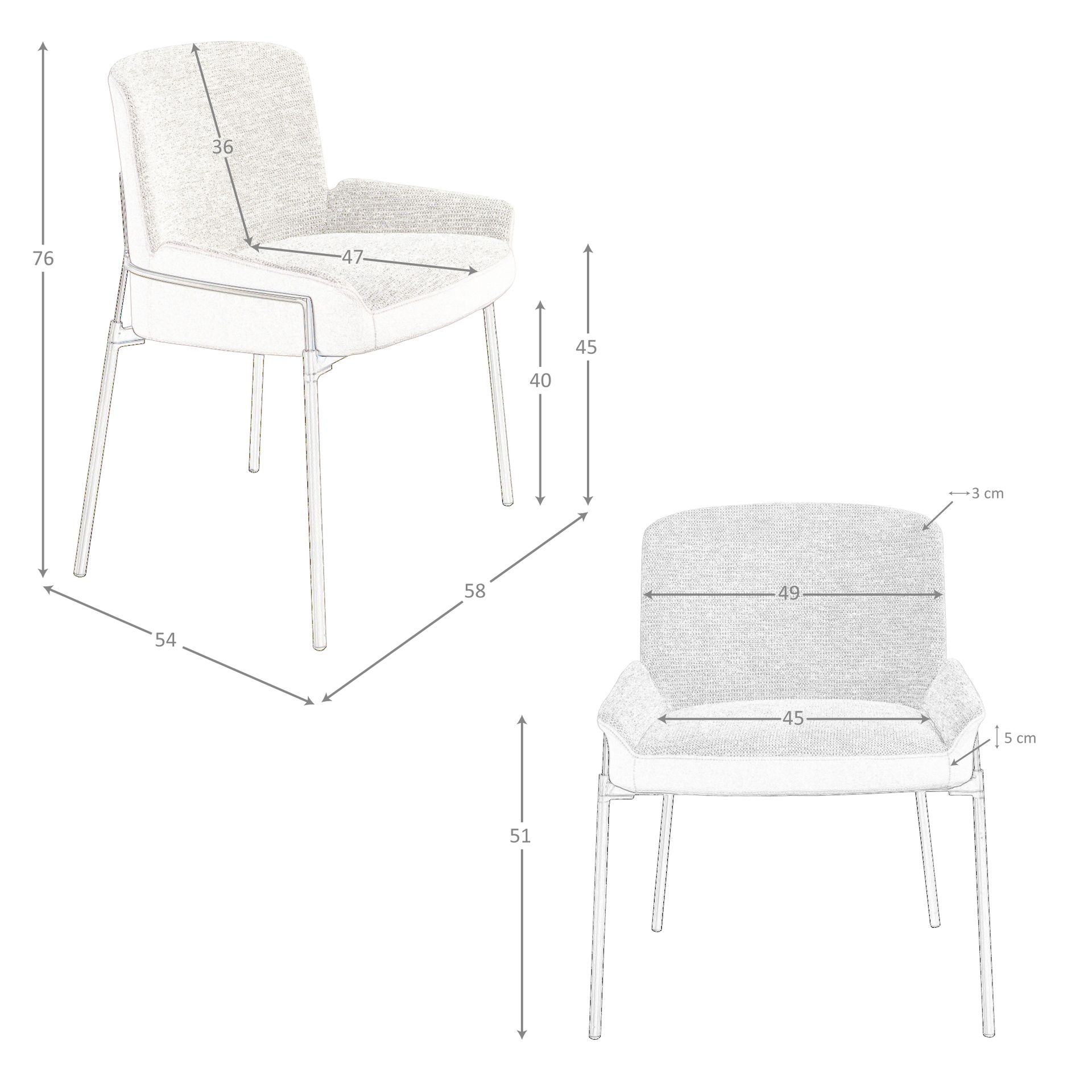 Silla tela gris y terciopelo marrón Silla tela gris y terciopelo marrón