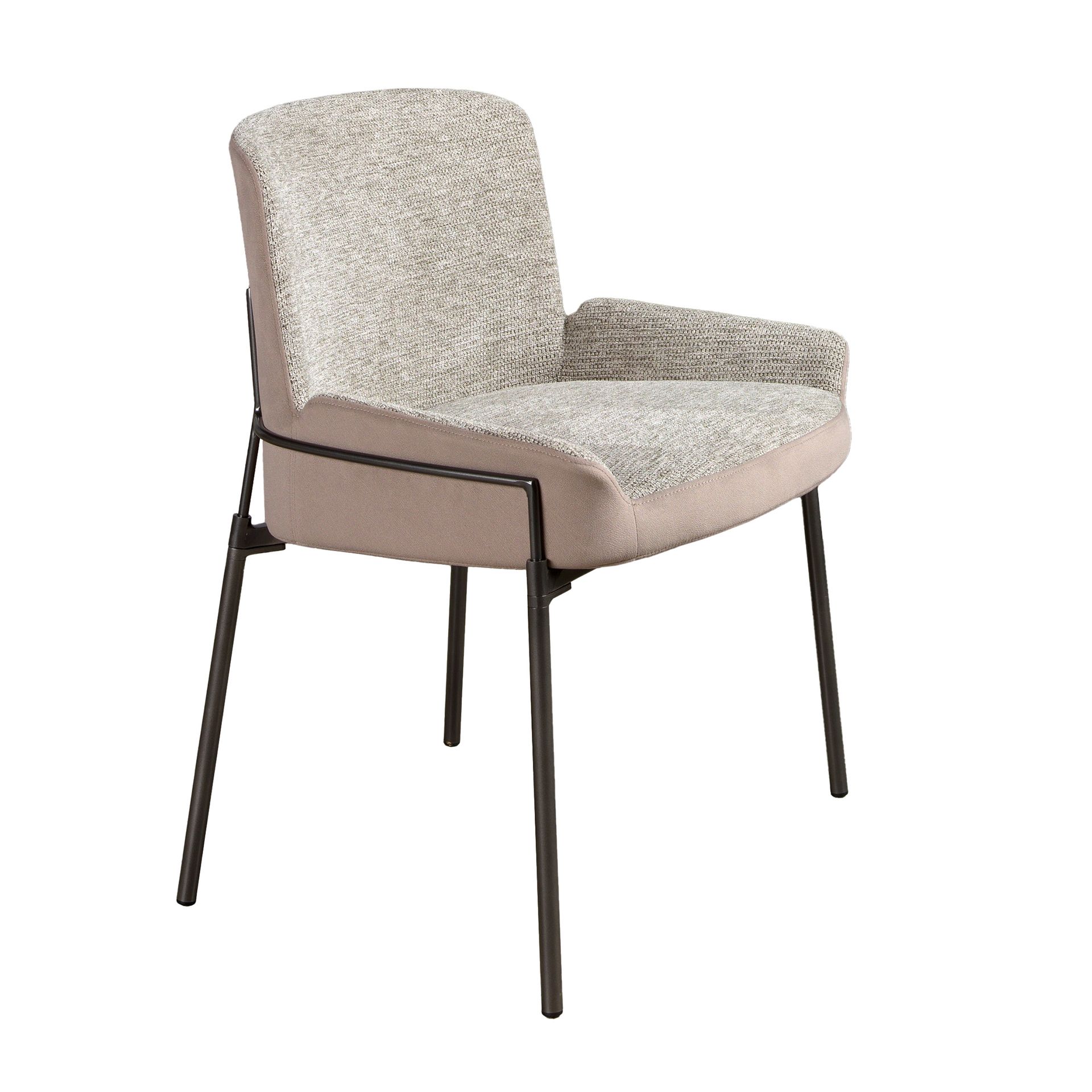 Silla tela gris y terciopelo marrón Silla tela gris y terciopelo marrón