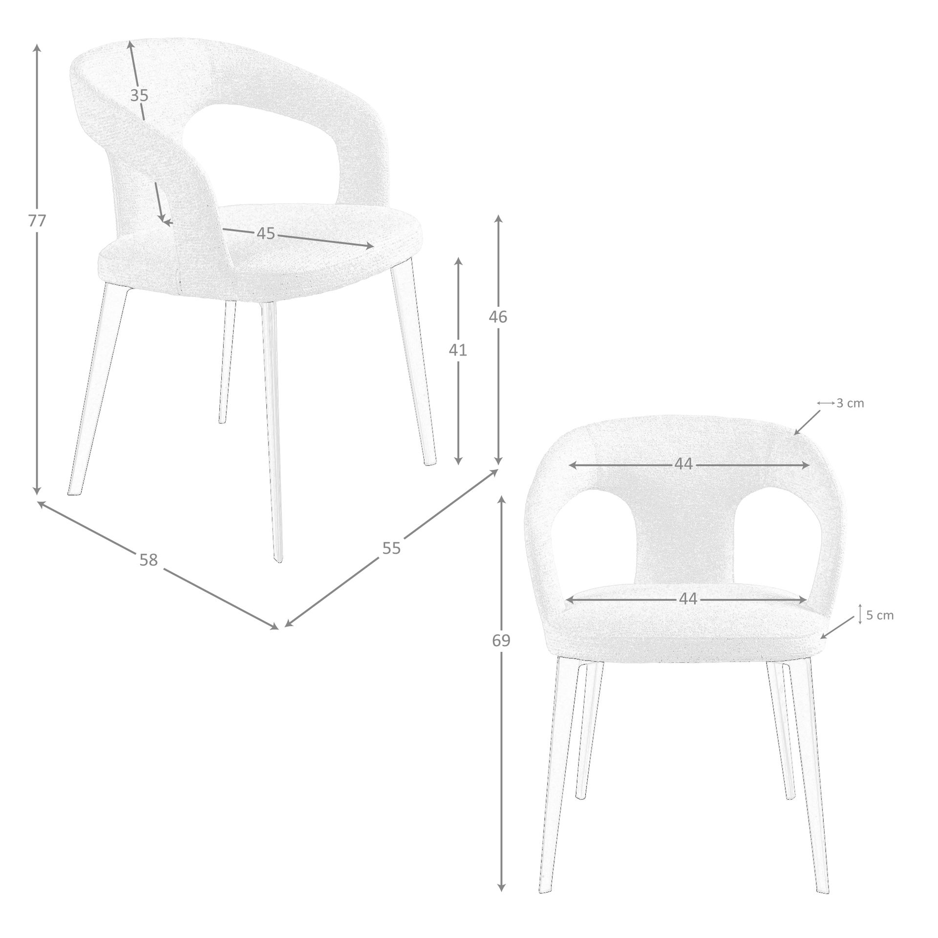 Silla tela blanco roto Silla tela blanco roto