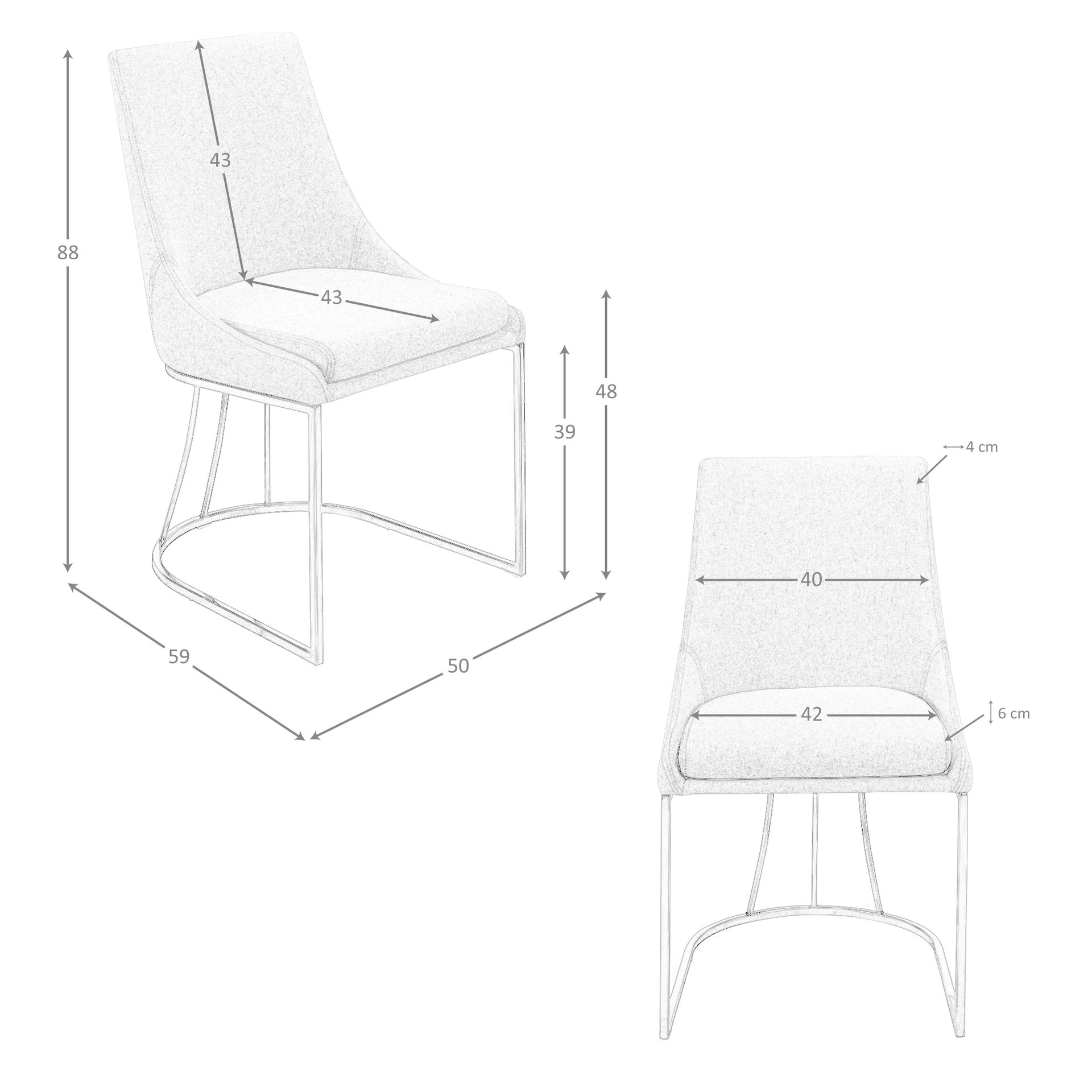 Silla tela gris Silla tela gris