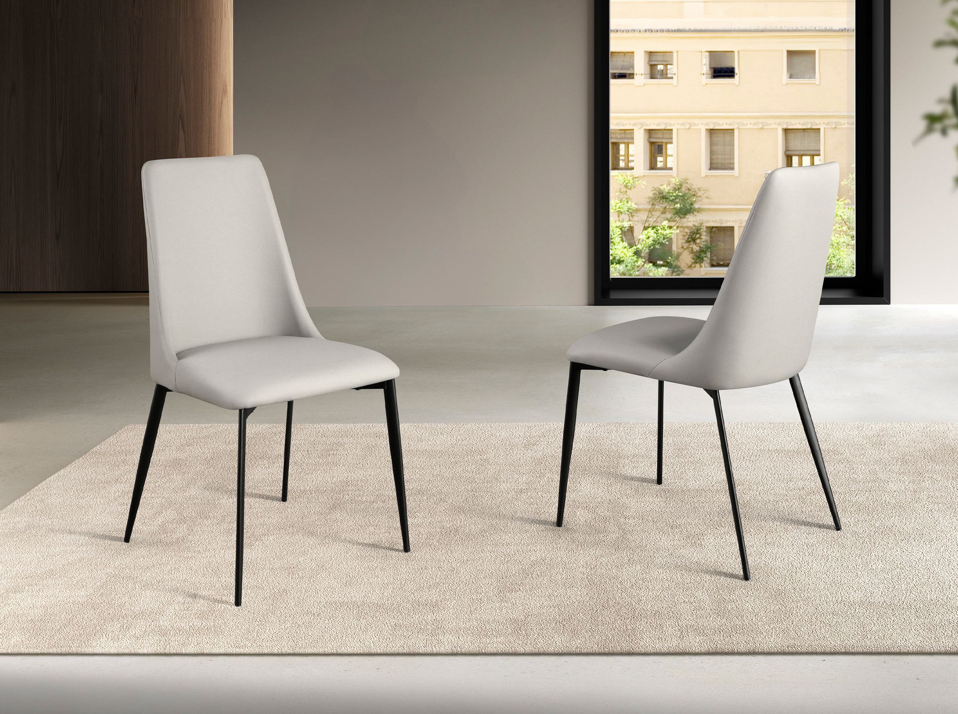 Silla polipiel gris claro Silla polipiel gris claro