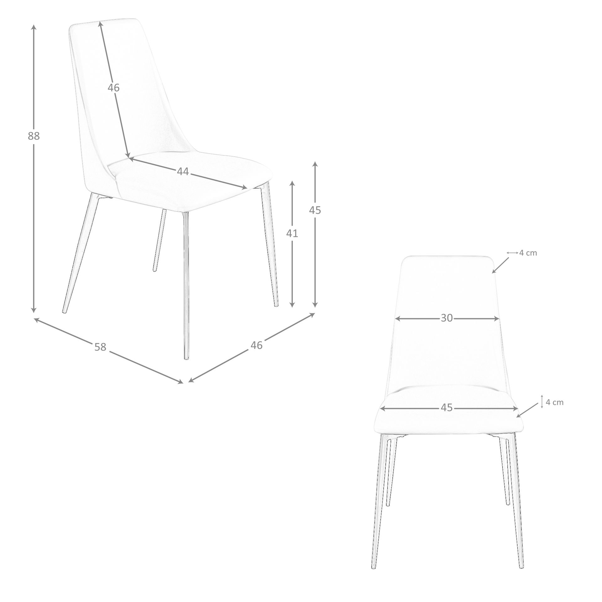 Silla polipiel gris claro Silla polipiel gris claro