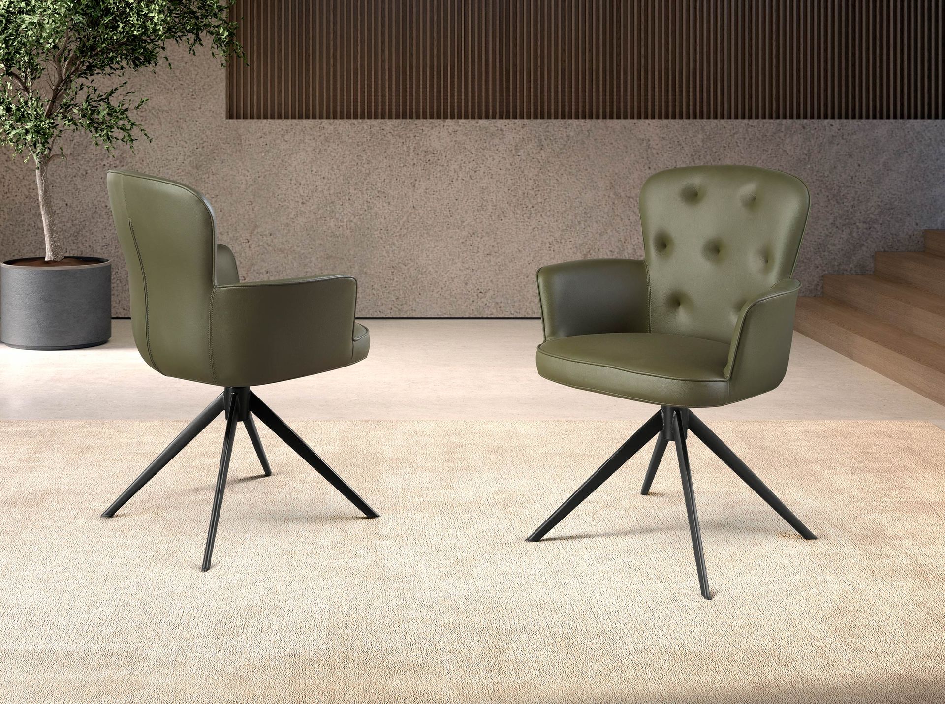 Silla giratoria polipiel verde oscuro Silla giratoria polipiel verde oscuro