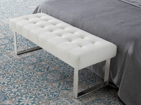 Banqueta polipiel blanco