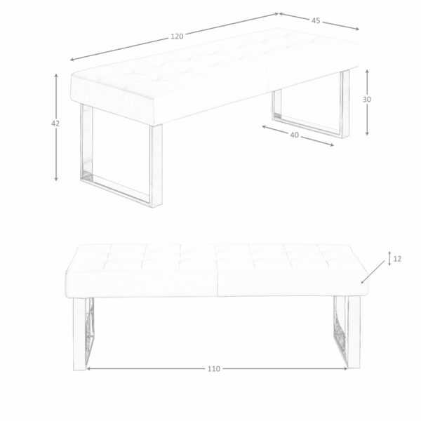 Banqueta polipiel blanco