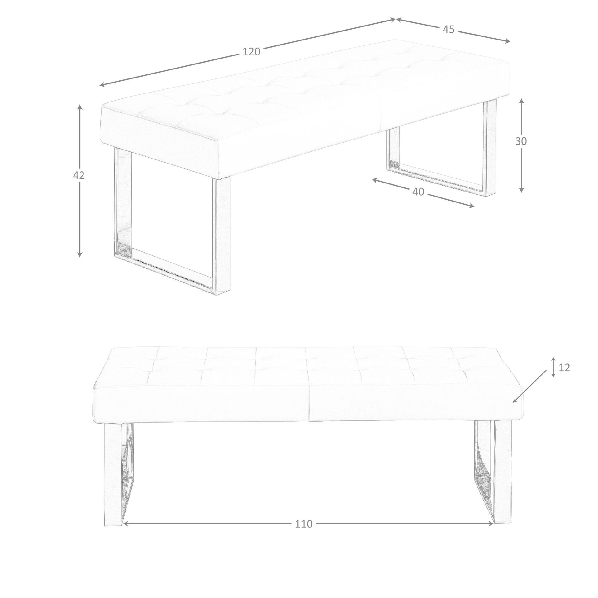 Banqueta polipiel blanco Banqueta polipiel blanco