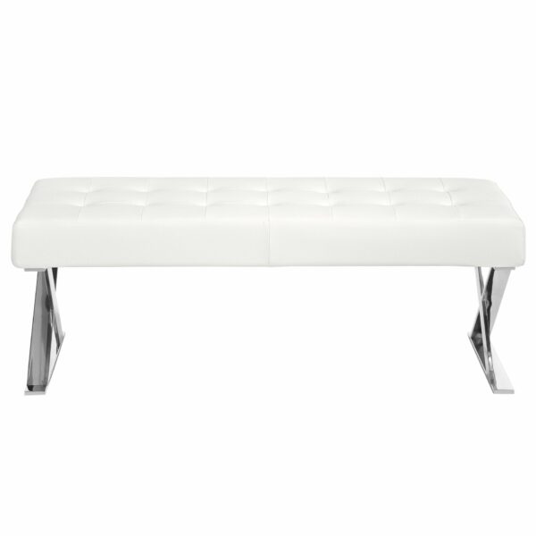 Banqueta polipiel blanco