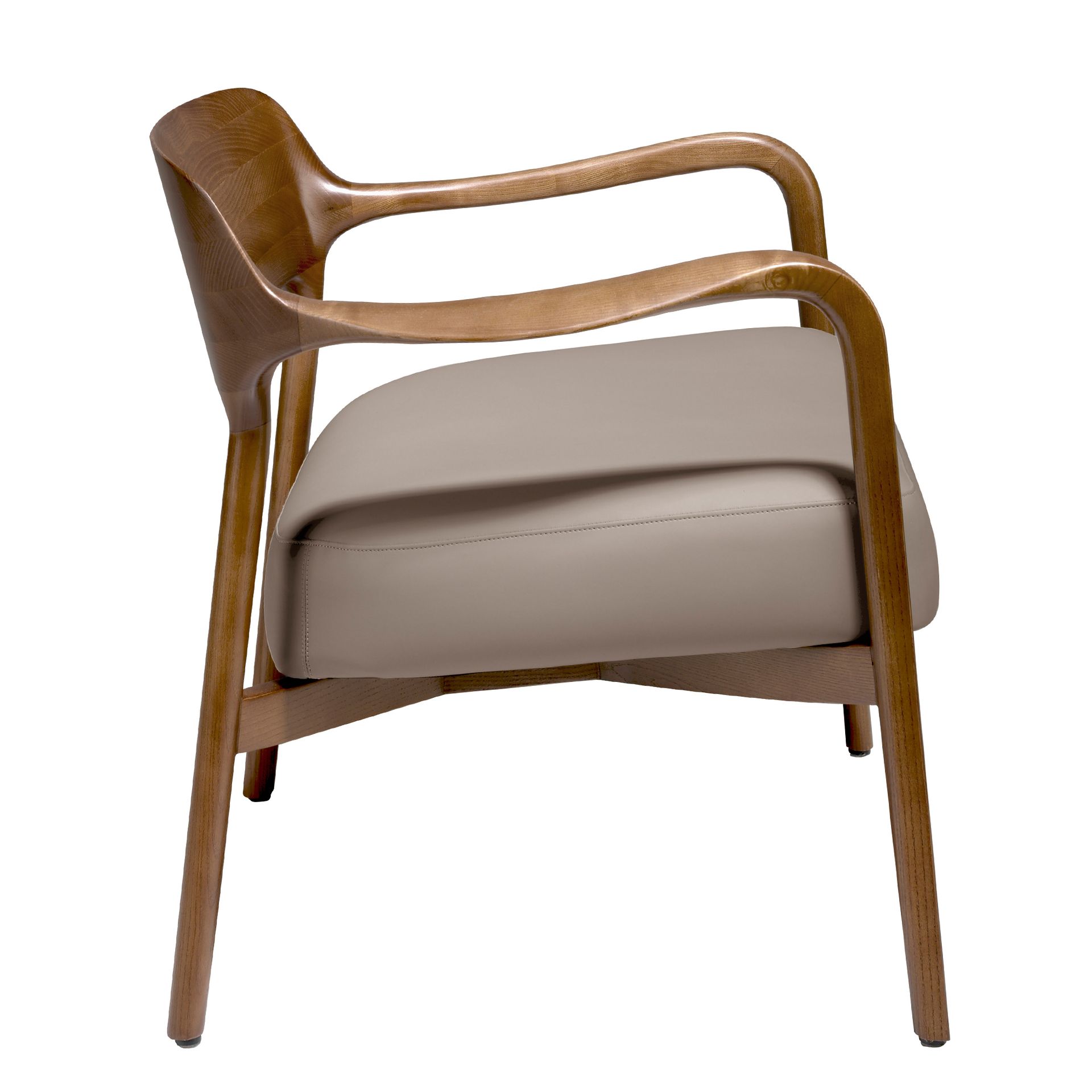 Sillón nogal y polipiel visón Sillón nogal y polipiel visón