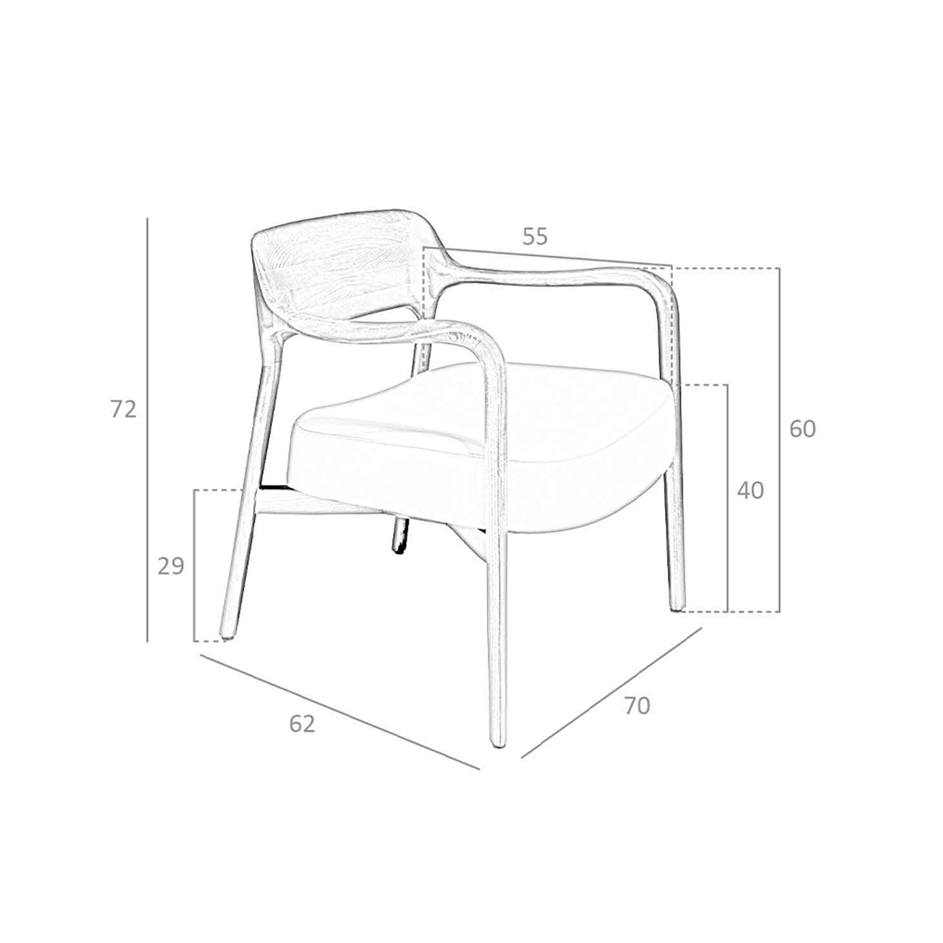 Sillón nogal y polipiel visón Sillón nogal y polipiel visón