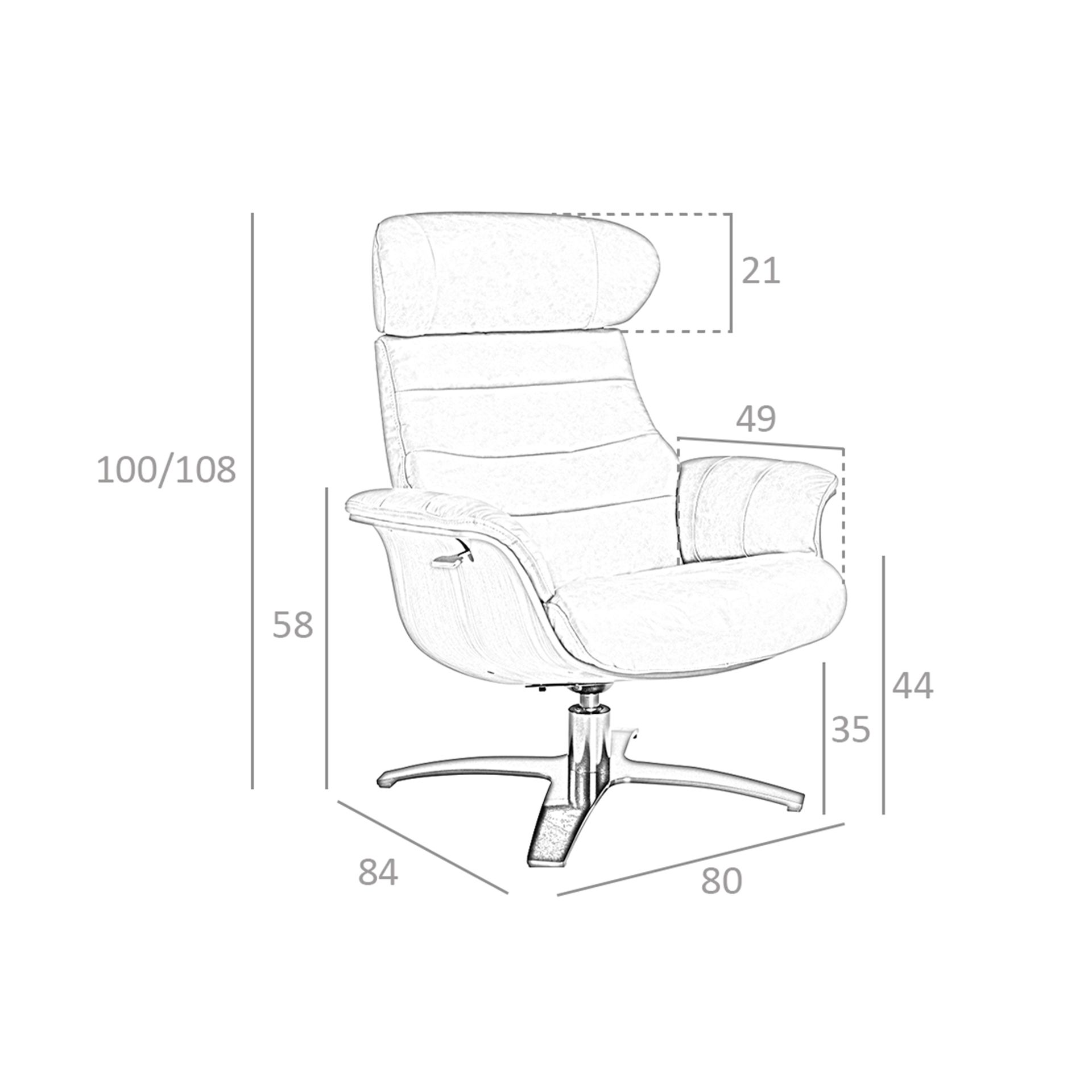Sillón giratorio reclinable piel camel Sillón giratorio reclinable piel camel