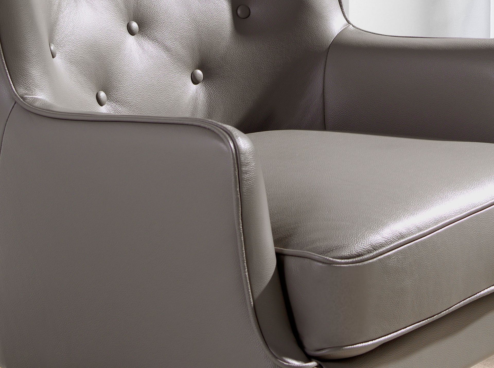 Sillón Chester piel gris oscuro Sillón Chester piel gris oscuro