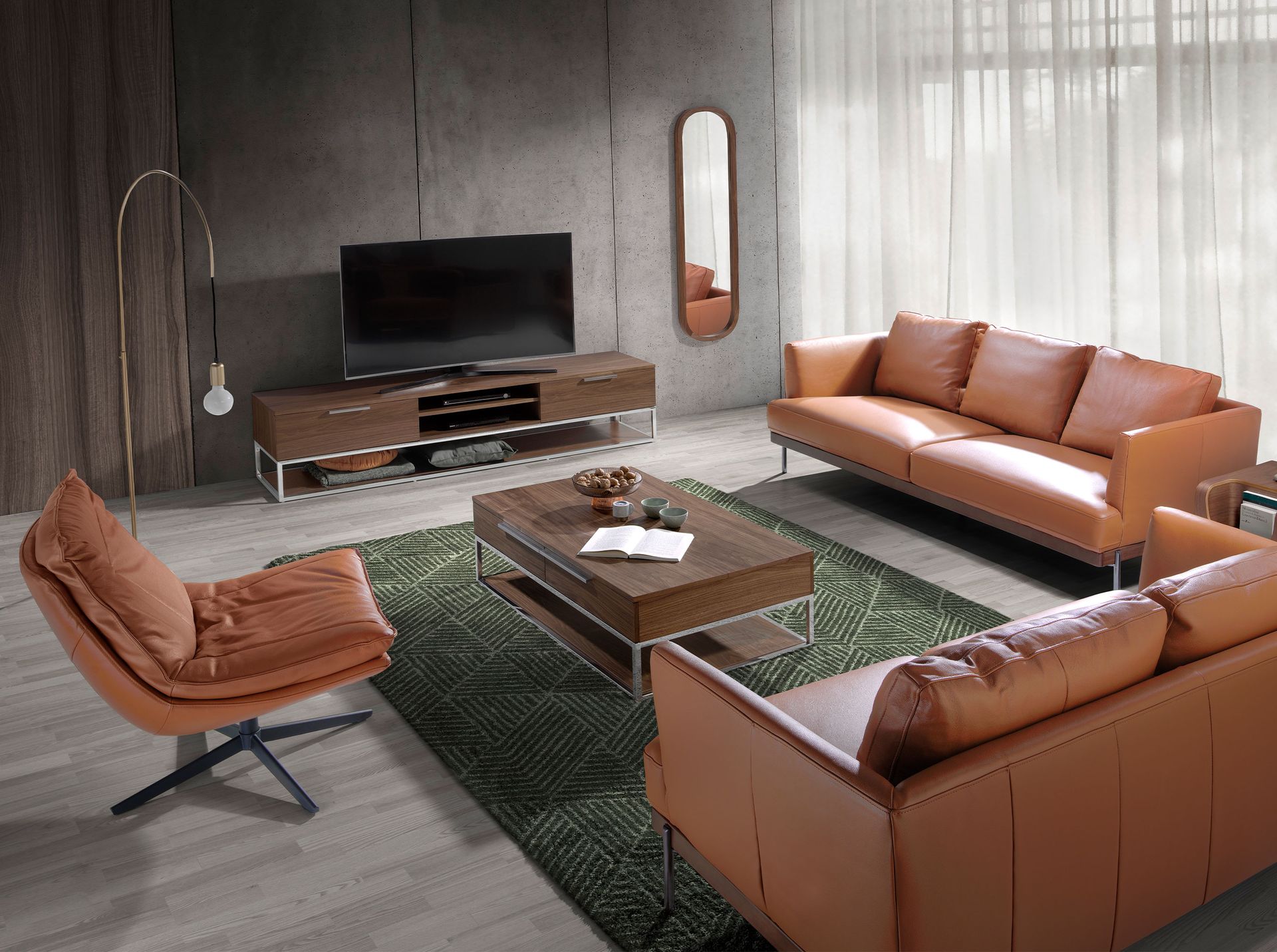 Sillón giratorio piel marrón Sillón giratorio piel marrón