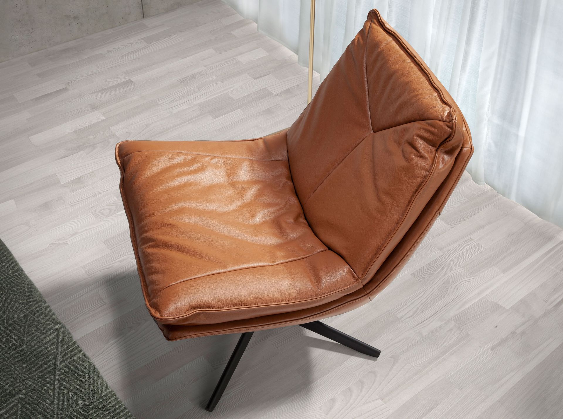 Sillón giratorio piel marrón Sillón giratorio piel marrón